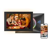 FRAMEO WiFi Digital Photo Frame with LED Light -10.1 Inch Digital Photo Frame with HD IPS Touch Screen, Storage 32GB Smart Digital Frame, Share Image Through App