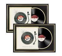 FramePro 12" Vinyl LP Record Wall Mount Album Cover Plexiglas Display Frame without Vinyl Record 24x16 Black 2 Pcs