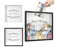 FramePro 3D Adventure Memory Shadow Box with Slot, 11x11 Black Wooden Sweet Frame for Tickets Travel Photos Crafts(Red)