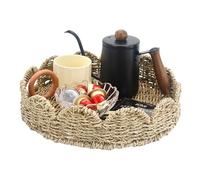 FramePro Seagrass Round Storage Tray Woven Basket