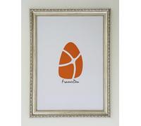FramerDen® A2 Silver Ornate Antique Shabby Chic Style Poster Picture Frame Fits 42x59.4cm Size Poster Photo Artwork Print, Portrait & Landscape Wall Mountable, Perspex Front & MDF Backing