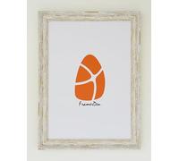 FramerDen® A4 Distressed White Rustic Style Poster Picture Photo Frame Fits 21x29.7cm Size Poster Photo Artwork Print, Portrait & Landscape, Wall Mount & Tabletop, Perspex Front & MDF Backing
