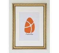 FramerDen® Gold A4 Mount A5 Ornate Antique Shabby Chic Style Poster Picture Frame Fits 14.85x21cm Size Photo Artwork Print, Portrait & Landscape Wall Mountable & Tabletop, Perspex Front & MDF Backing