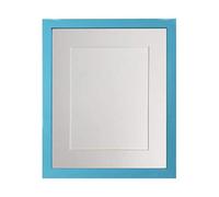 FRAMES BY POST 0.75 Inch Blue Picture Photo Frame With White Mount 50 x 40 cm Image Size A3 Plastic Glass, MDF, e Moun