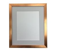 FRAMES BY POST 0.75 Inch Bronze Picture Photo Frame With Light Grey Mount 7 x 5 Image Size 5 x 3.5 Inch Plastic Glass
