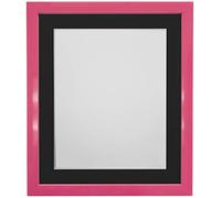 FRAMES BY POST 0.75 Inch Pink Picture Photo Frame With Black Mount 18 x 12 Image Size 14 x 8 Inch Plastic Glass