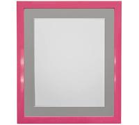 FRAMES BY POST 0.75 Inch Pink Picture Photo Frame With Dark Grey Mount 9 x 7 Image Size 7 x 5 Inch Plastic Glass