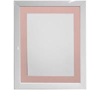 FRAMES BY POST 0.75 Inch White Picture Photo Frame With Pink Mount 8 x 6 Image Size 6 x 4 Inch Plastic Glass