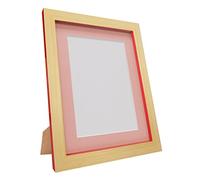 FRAMES BY POST 1 x Magnus Picture Photo Frame, Recycled Plastic, Beech/Red, 5 x 5-Inch