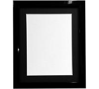 FRAMES BY POST 20mm Black Photo Picture Poster Frame with Black Mount 50 x 40cm For Pic Size 40 x 30cm (Plastic Glass)