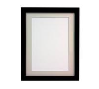 FRAMES BY POST 25 mm Wide H7 Black Picture Photo Frame with Ivory Mount A2 Picture Size A3 (Plastic Glass)