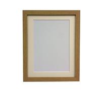FRAMES BY POST 25 mm Wide H7 Oak Picture Photo Frame with Ivory Mount 20 x 16 Picture Size A3 (Plastic Glass)