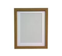 FRAMES BY POST 25 mm Wide H7 Oak Picture Photo Frame with White Mount 24 x 18 Picture Size 18 x 12 (Plastic Glass)