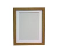 FRAMES BY POST 25 mm Wide H7 Oak Picture Photo Frame with White Mount 30 x 20 Picture Size A2 (Plastic Glass)