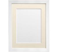 FRAMES BY POST 25 mm Wide H7 Picture Photo Frame with Ivory Mount 20 x 16 Picture Size A3 (Plastic Glass)