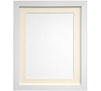 FRAMES BY POST 25mm White Picture Photo Frame with Ivory Mount 50 x 40cm For Pic Size 40 x 30cm (Plastic Glass)