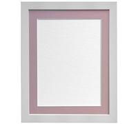 FRAMES BY POST 25mm White Picture Photo Frame with Pink Mount A3 For Pic Size A4