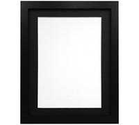 FRAMES BY POST 25mm wide H7 Black Picture Photo Frame with BlackMount A3 for Pic Size A4 (Plastic Glass)