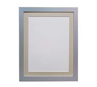 FRAMES BY POST 25mm wide H7 Oak Picture Photo Frame with Light Grey Mount 10 x 8 Image Size 7 x 5 Inch