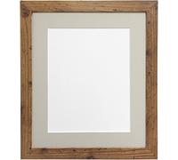 FRAMES BY POST 25mm wide H7 Oak Picture Photo Frame with Light Grey Mount A3 Image Size A4