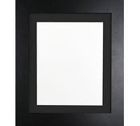 FRAMES BY POST 39mm Black Photo Picture Poster Frame with Black Mount 40 x 30cm For Pic Size 12" x 8"