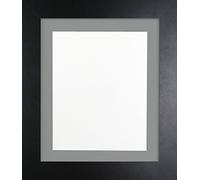 FRAMES BY POST 39mm Black Photo Picture Poster Frame with Dark Grey Mount 20" x 16" For Pic Size 16" x 12" (Plastic Glass)