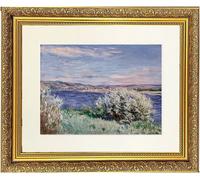 Frames By Post Coastal 2 Mounted And Framed Art Print In Elegant Gold Dahlia Frame 14 X 12 Inch