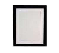 FRAMES BY POST Craft Picture Photo Frame, Matt Black with White Mount, 20 x 16 Inch Image Size 40 x 30 cm, Plastic Glass