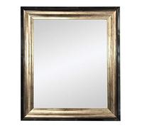 FRAMES BY POST Firenza Quality Framed Mirror, Black and Gold, 36 x 24 Inch 3mm Plain Mirror
