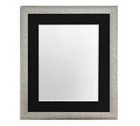FRAMES BY POST Glitz Champagne Silver Picture Photo Frame with Black Mount 18 x 12 Image Size 14 x 8 Inch Plastic Glass