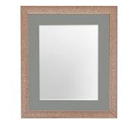 FRAMES BY POST Glitz Rose Gold Picture Photo Frame with Dark Grey Mount 30 x 40 CM Image Size 12 x 10 Inch Plastic Glass