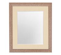 FRAMES BY POST Glitz Rose Gold Picture Photo Frame with Ivory Mount 12 x 12 Image Size 10 x 10 Inch Plastic Glass