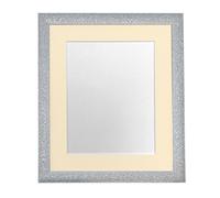 FRAMES BY POST Glitz Silver Picture Photo Frame with Ivory Mount 18 x 12 Image Size 14 x 8 Inch Plastic Glass
