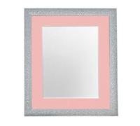 FRAMES BY POST Glitz Silver Picture Photo Frame with Pink Mount 24 x 18 Image Size 18 x 12 Inch Plastic Glass