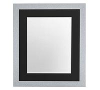 FRAMES BY POST Glitz White Picture Photo Frame with Black Mount 30 x 30 CM Image Size 8 x 8 Inch Plastic Glass