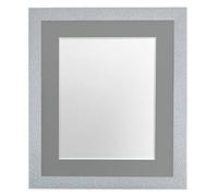 FRAMES BY POST Glitz White Picture Photo Frame with Dark Grey Mount 7 x 5 Image Size 5 x 3.5 Inch Plastic Glass