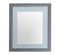 FRAMES BY POST Gunmetal Picture Photo Frame with Blue Mount 30 x 20 Image size A2 Plastic Glass