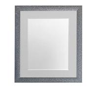 FRAMES BY POST Gunmetal Picture Photo Frame with Light Grey Mount A4 Image size 10 x 6 Inch Plastic Glass