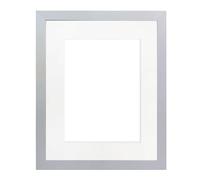 FRAMES BY POST H7 Frame Silver with White Mount 14 x 11 Picture Size A4