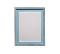 FRAMES BY POST H7 Picture Photo Frame Mineral Grey with Blue Mount 9 x 7 Image Size 7 x 5 Inch