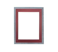 FRAMES BY POST H7 Picture Photo Frame Mineral Grey with Red Mount A2 Image Size A3 Plastic Glass