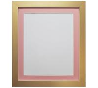FRAMES BY POST H7 Picture Photo Frame Plastic Glass Gold with Pink Mount 50 x 40 Image Size 40 x 30 cm