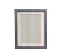 FRAMES BY POST H7 Picture Photo Frame, Wood, Silver with White Mount, 9 x 7 Image Size 7 x 5 Inch