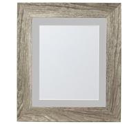 FRAMES BY POST Hygge Picture, Photo and Poster Frame, Plastic Glass, Grey Ash with Light Grey Mount, 50 x 40 cm Image Size A3
