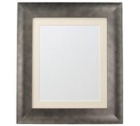 FRAMES BY POST Hygge Picture, Photo and Poster Frame, Plastic Glass, Pewter with Ivory Mount, 50 x 40 cm Image Size A3