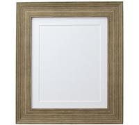 FRAMES BY POST Hygge Picture Photo Frame, Bear Creek Brown with White Mount, 30 x 30 cm Image Size 8 x 8 Inches