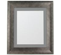 FRAMES BY POST Hygge Picture Photo Frame, Pewter with Dark Grey Mount, 40 x 40 Image Size 30 x 30 cm