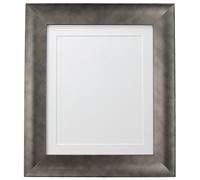 FRAMES BY POST Hygge Picture Photo Frame, Pewter with White Mount, 40 x 30 cm Image Size 12 x 8 Inches