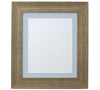 FRAMES BY POST Hygge Picture Photo Frame, Plastic Glass, Bear Cr rown with Blue Mount, 6 x 4 Image Size 4.5 x 2.5 Inches