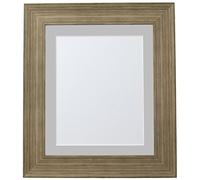 FRAMES BY POST Hygge Picture Photo Frame, Plastic Glass, Bear Cr rown with Light Grey Mount, 9 x 7 Image Size 6 x 4 Inches